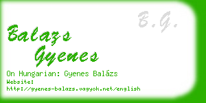 balazs gyenes business card